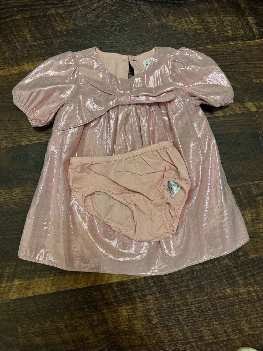 GAP Shimmery Light Pink Dress with Matching Bloomers